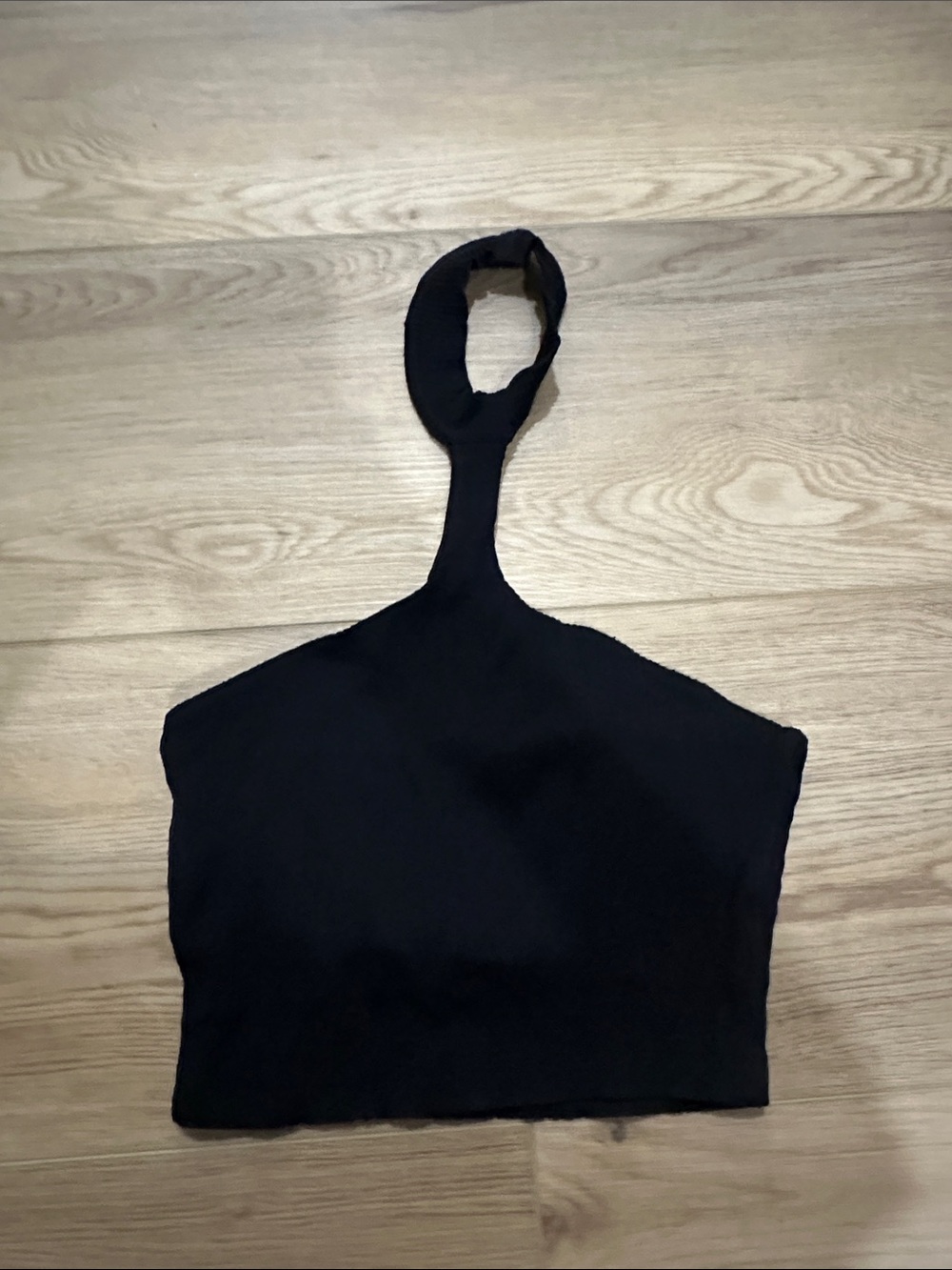Zara Halter Neck Black Crop Top
